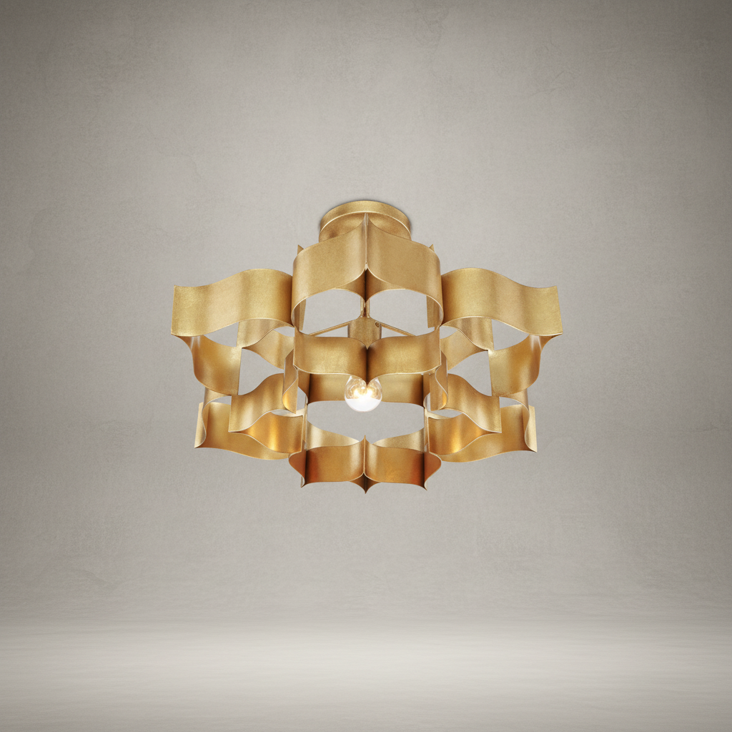 Luster Gaze Gilded Leaflet Small Chandelier - Background Shot