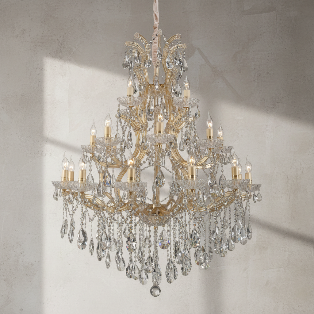 Luster Gaze Grand Tiered Radiance Crystal Chandelier - Background Shot