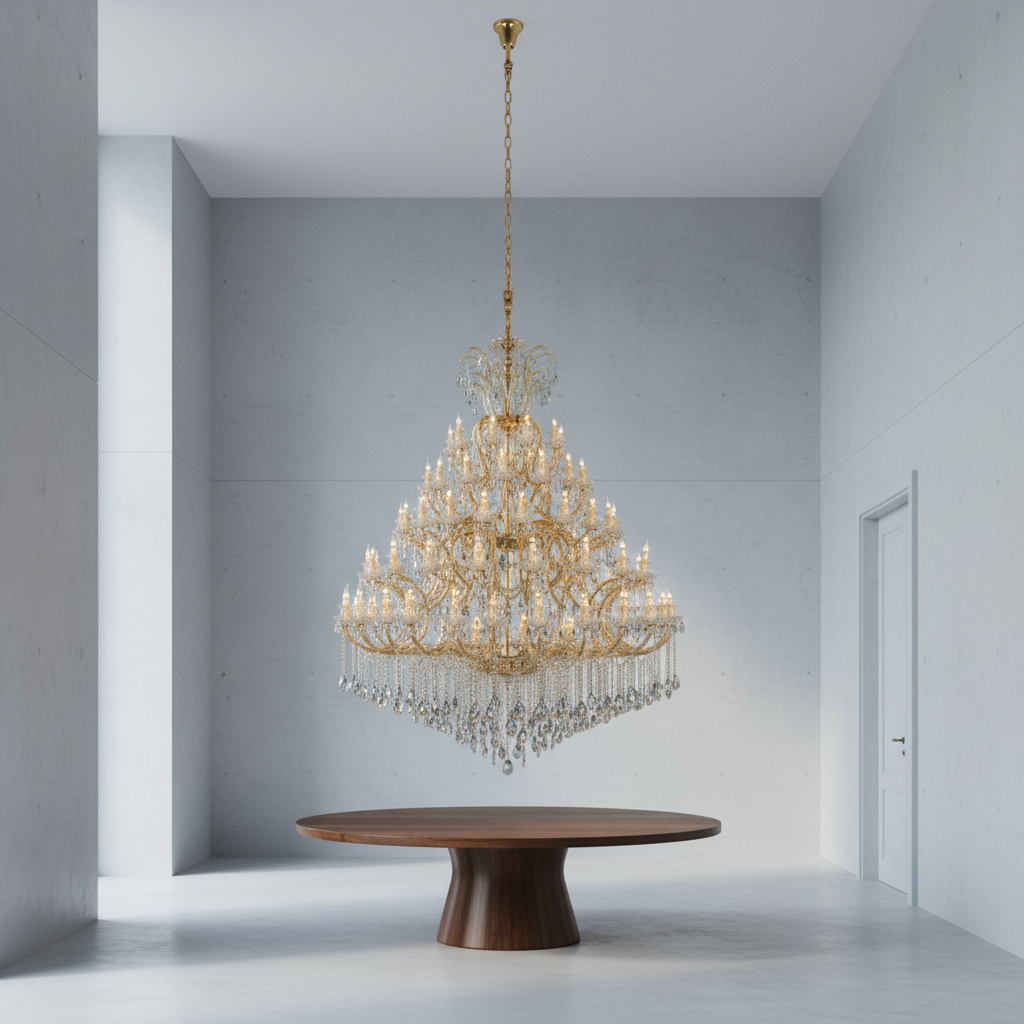 Luster Gaze Grand Tiered Radiance Crystal Chandelier - Background Shot