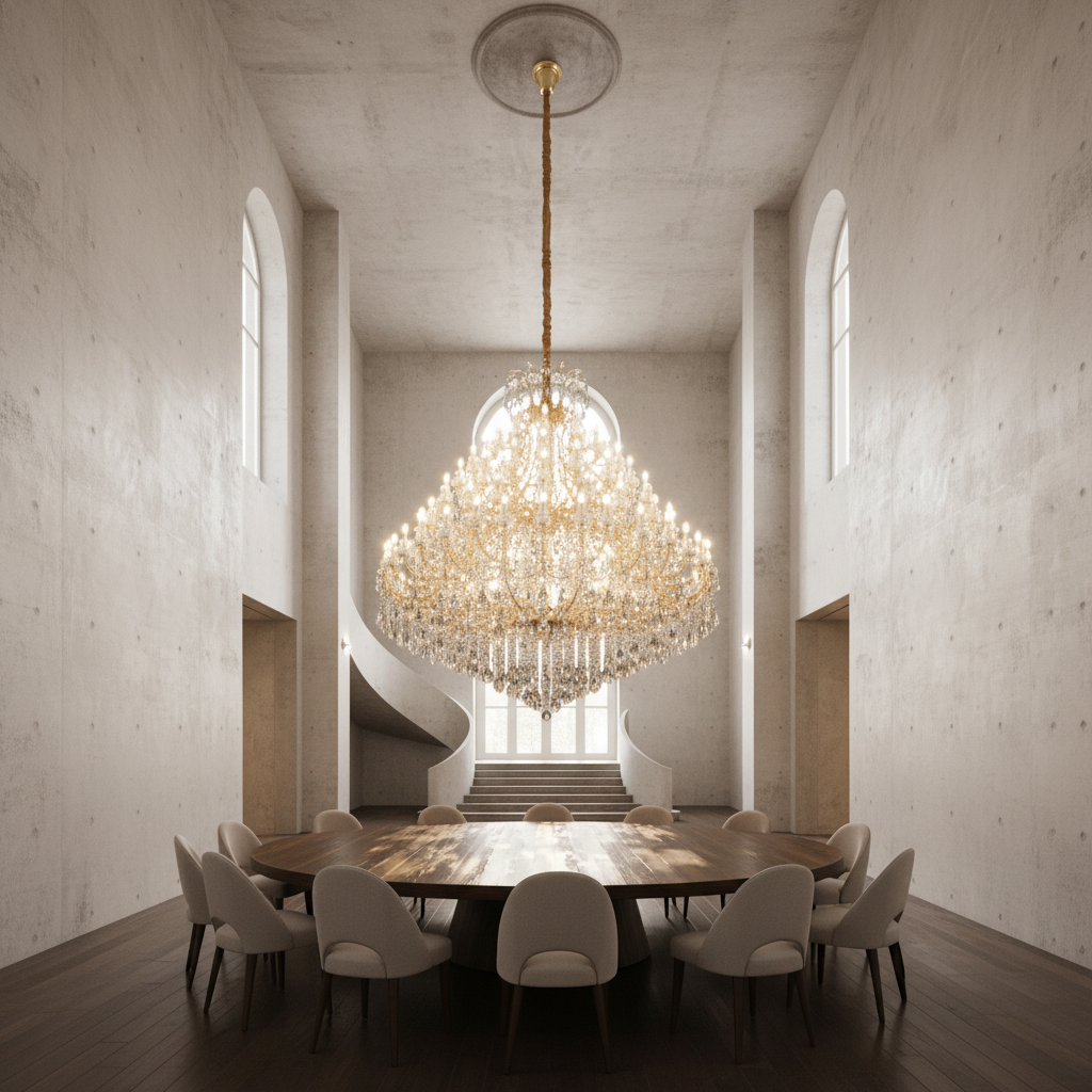 Luster Gaze Grand Tiered Radiance Crystal Chandelier - Background Shot