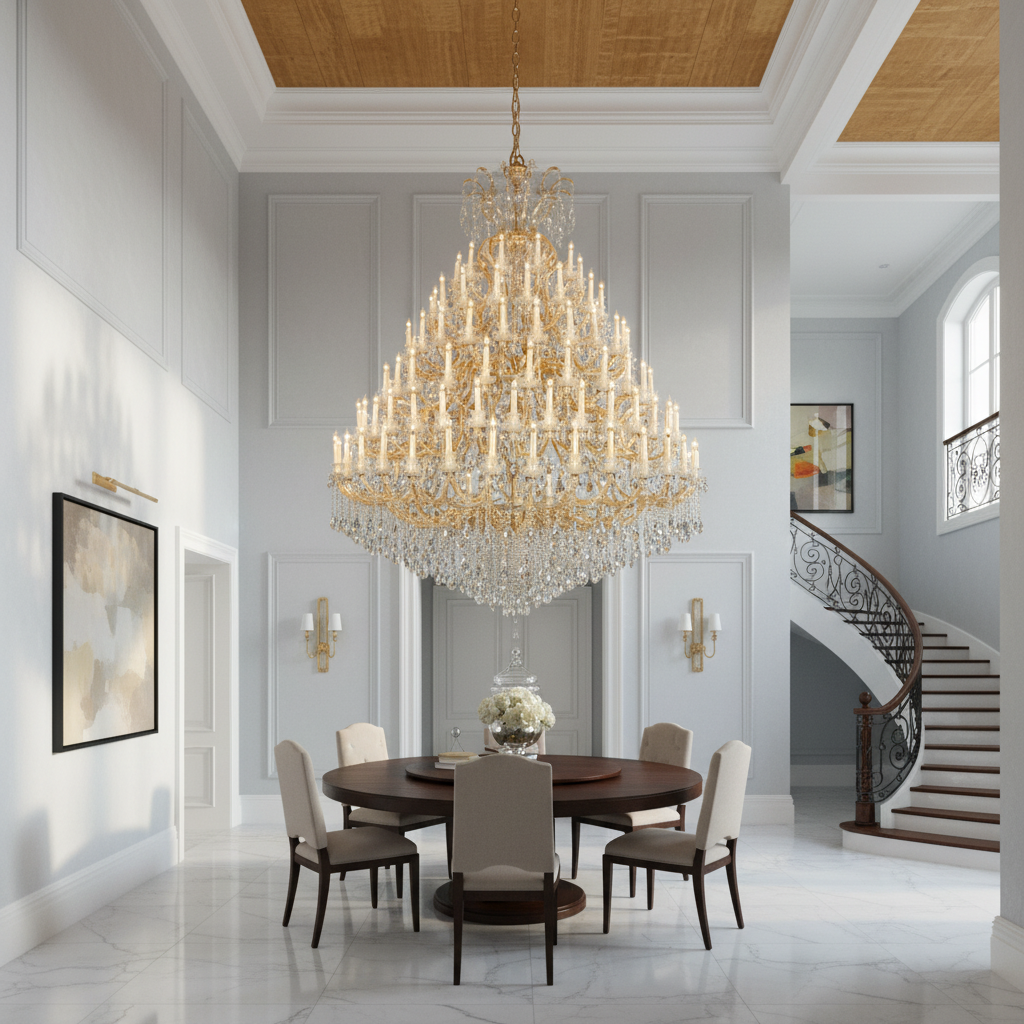 Luster Gaze Grand Tiered Radiance Crystal Chandelier - Background Shot