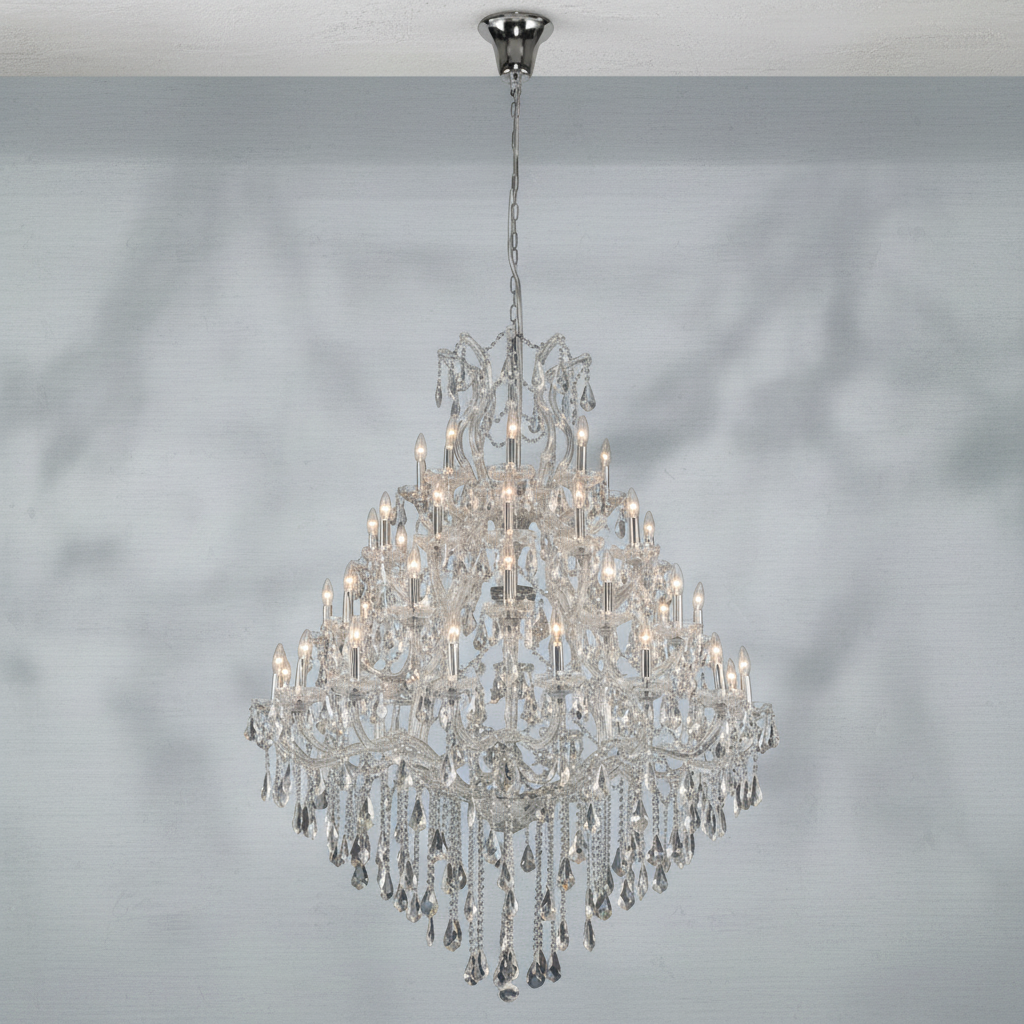 Luster Gaze Grand Tiered Radiance Crystal Chandelier - Background Shot
