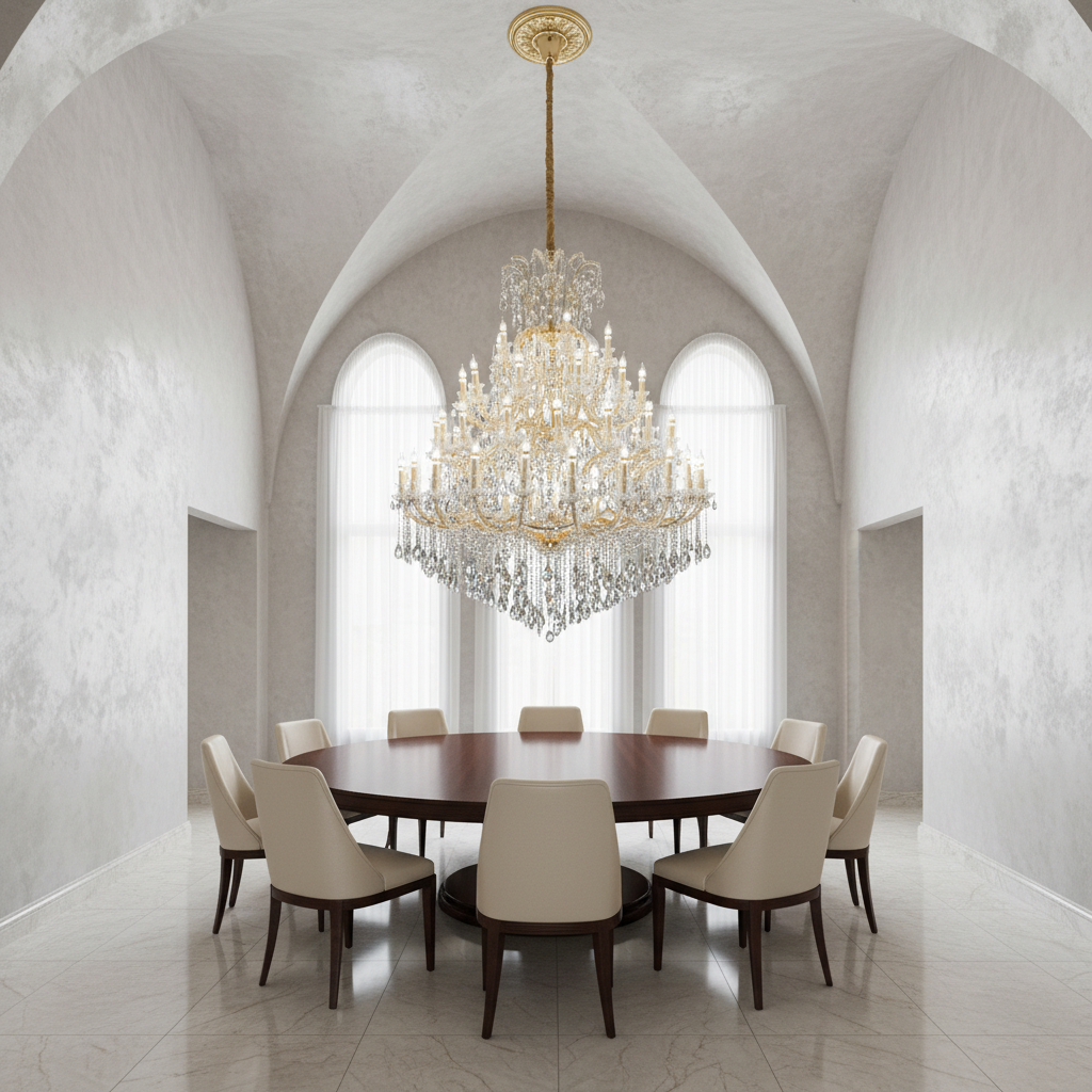 Luster Gaze Grand Tiered Radiance Crystal Chandelier - Background Shot