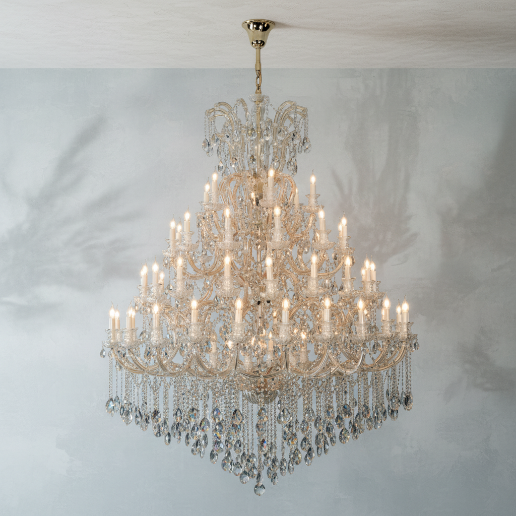 Luster Gaze Grand Tiered Radiance Crystal Chandelier - Background Shot