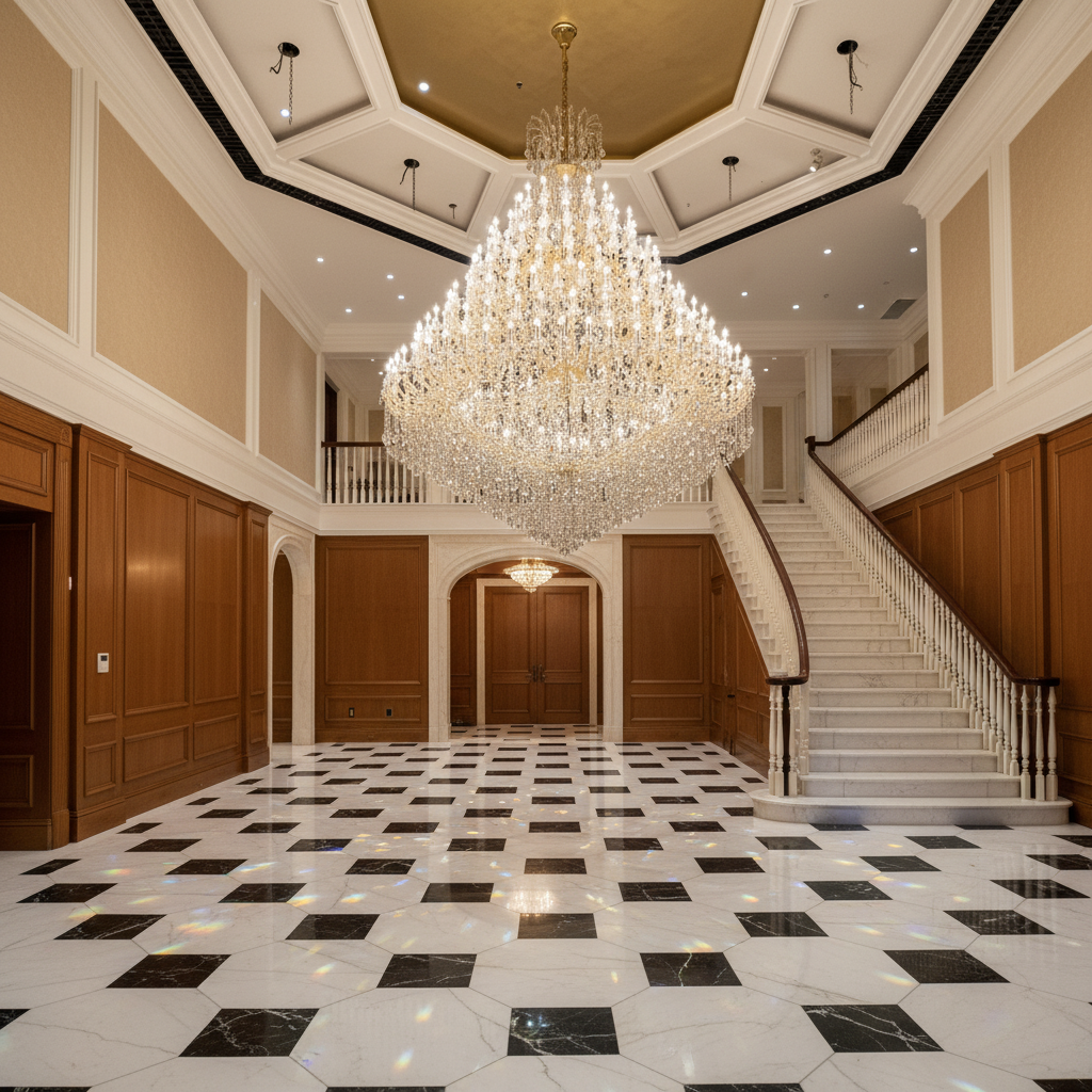 Luster Gaze Extra Large Multi-tiered Candle Light Crystal Chandelier for Hotel/Restaurant - grand American estate foyer