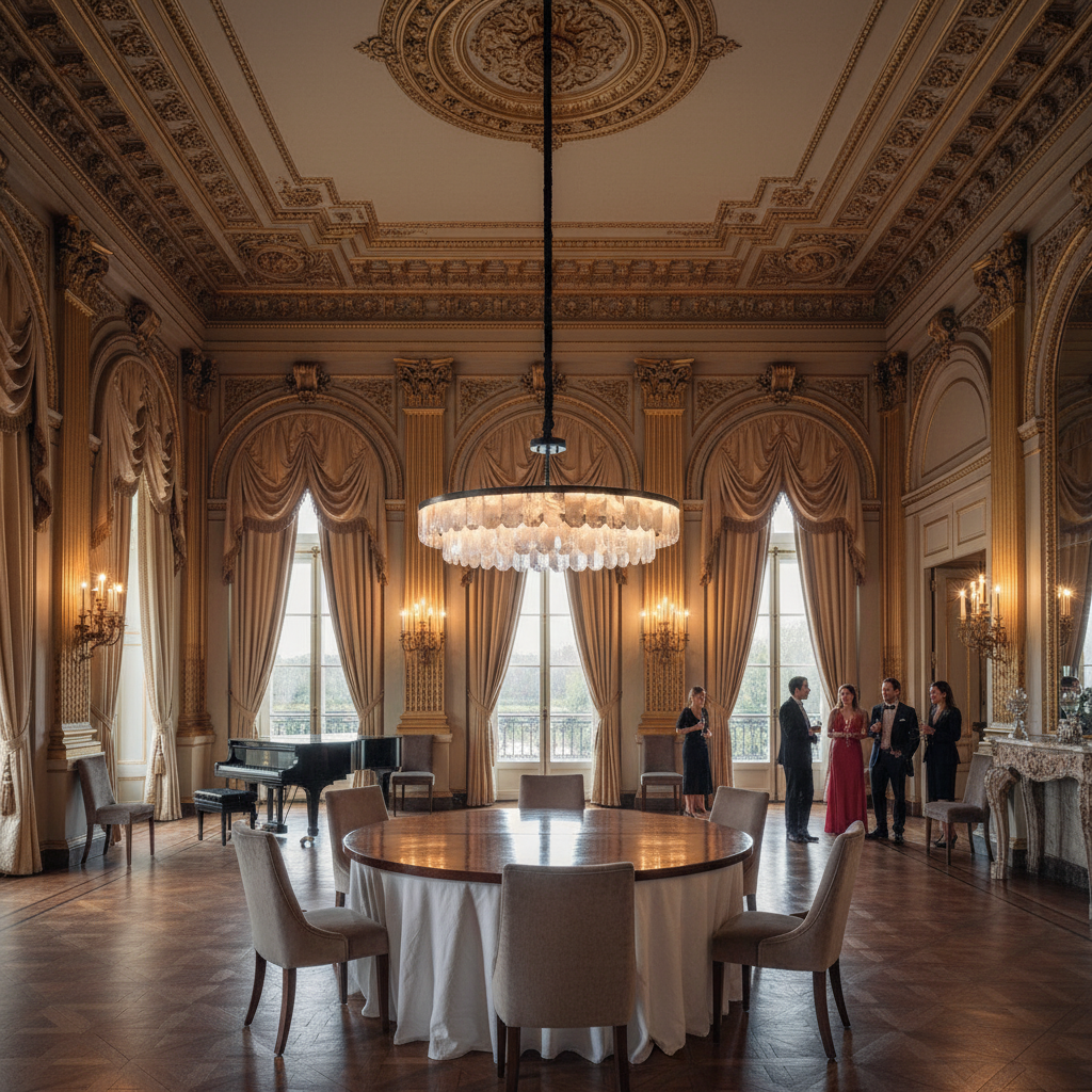 Luster Gaze Grandeur Double Rock Crystal Chandelier - American ballroom or formal entertaining space