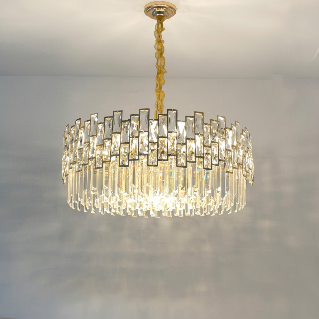 Luster Gaze Radiant Cascade Round Chandelier - Background Shot