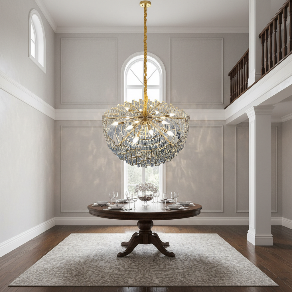 Luster Gaze Radiant Cascade Round Chandelier - Background Shot