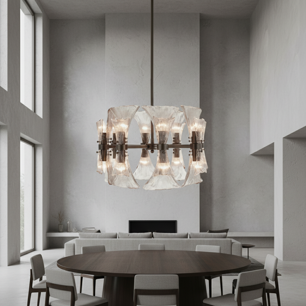 Luster Gaze Ginkgo Bloom 16-Light Chandelier - Background Shot