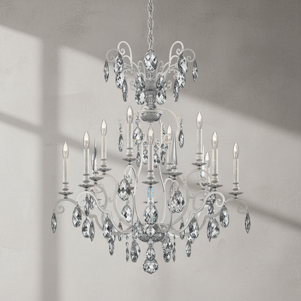 Luster Gaze Opulent Grandeur 12-Light Chandelier 32" - Background Shot