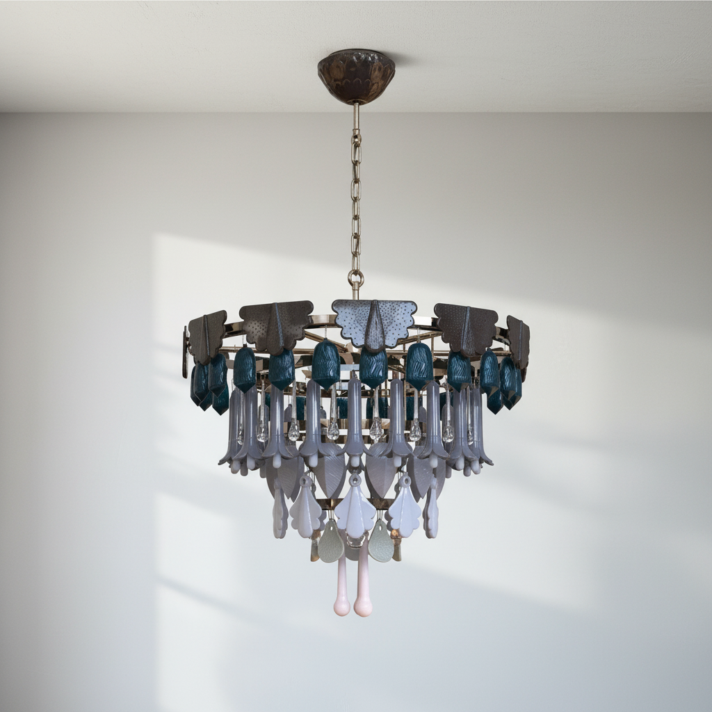 Luster Gaze Verdant Cascade Art Deco Chandelier - Background Shot