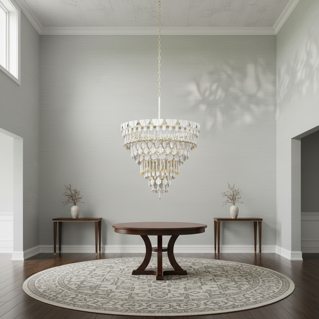 Luster Gaze Verdant Cascade Art Deco Chandelier - Background Shot