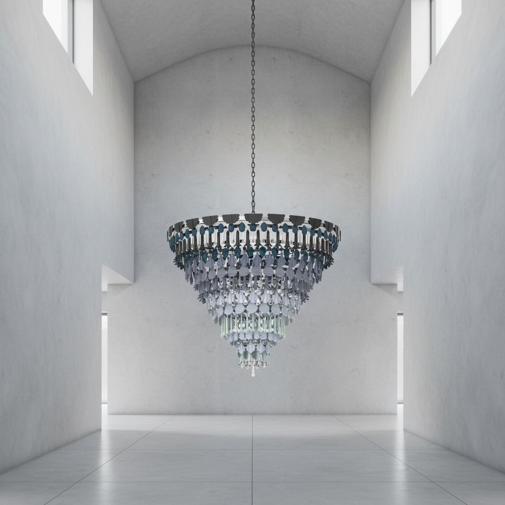 Luster Gaze Verdant Cascade Art Deco Chandelier - Background Shot