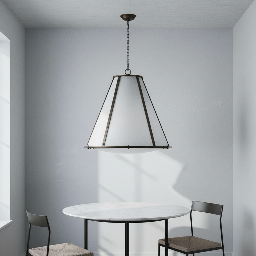 Luster Gaze Aura Cone 3-Light Chandelier - Background Shot