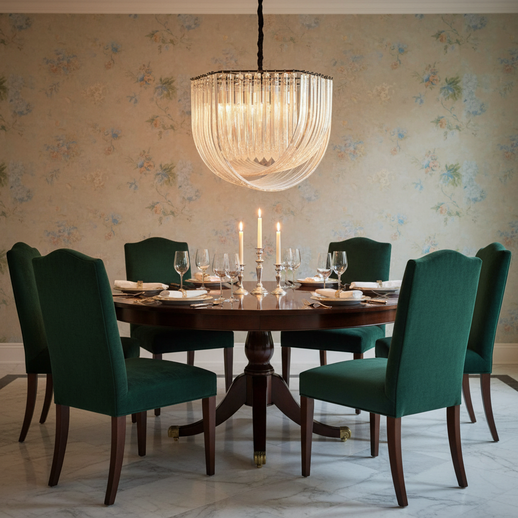 Luster Gaze AuraSphere Modern Acrylic Chandelier - formal American dining room