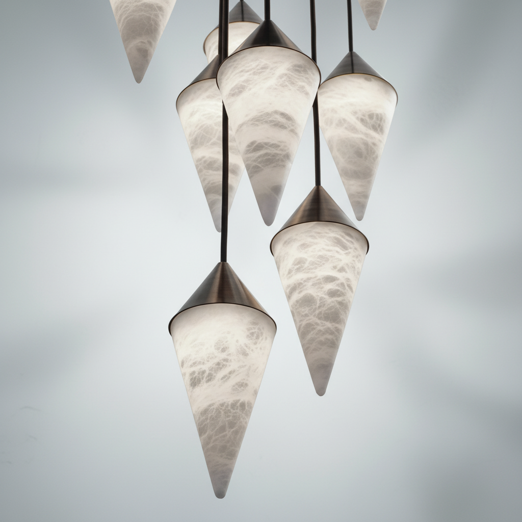 Luster Gaze Hannah Alabaster Chandelier, Upscale Chandelier Lighting - Studio Shot