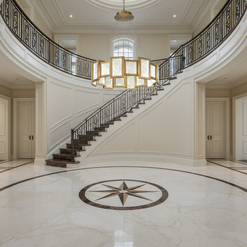 Luster Gaze Radiant Bloom 16-Light LED Chandelier - grand American foyer with two-story ceiling