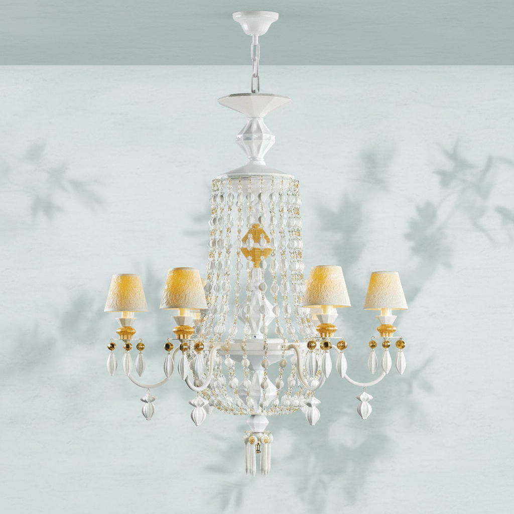 Luster Gaze Lladro Winter Palace 6 Lights Chandelier - Studio Shot