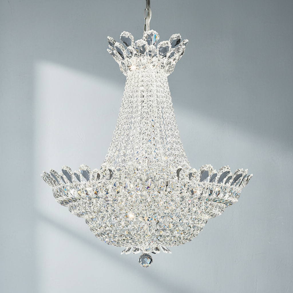 Luster Gaze Opulent Bloom Crystal Chandelier 28" - Background Shot