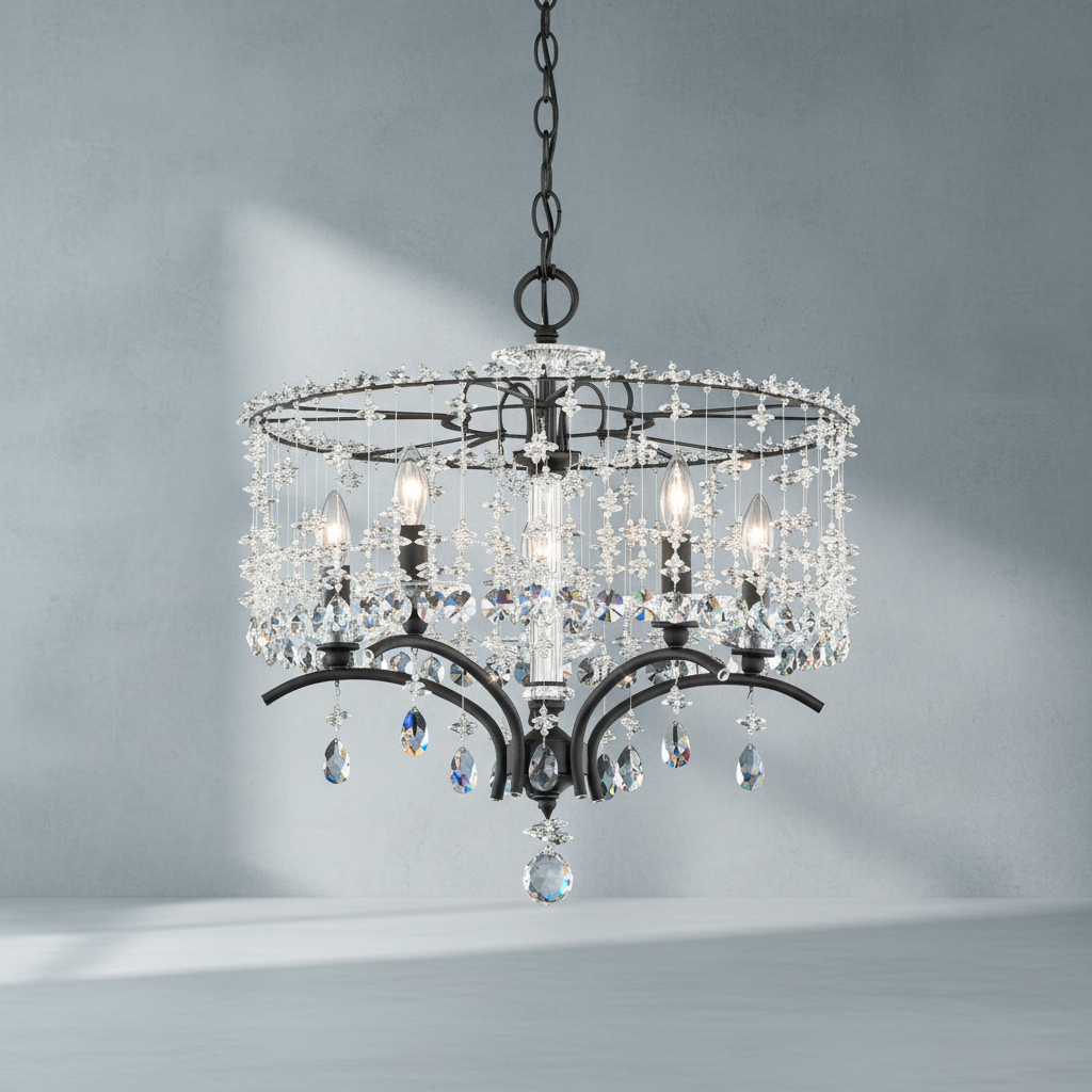 Luster Gaze Radiant Bloom 5-Light Chandelier 19" - Background Shot