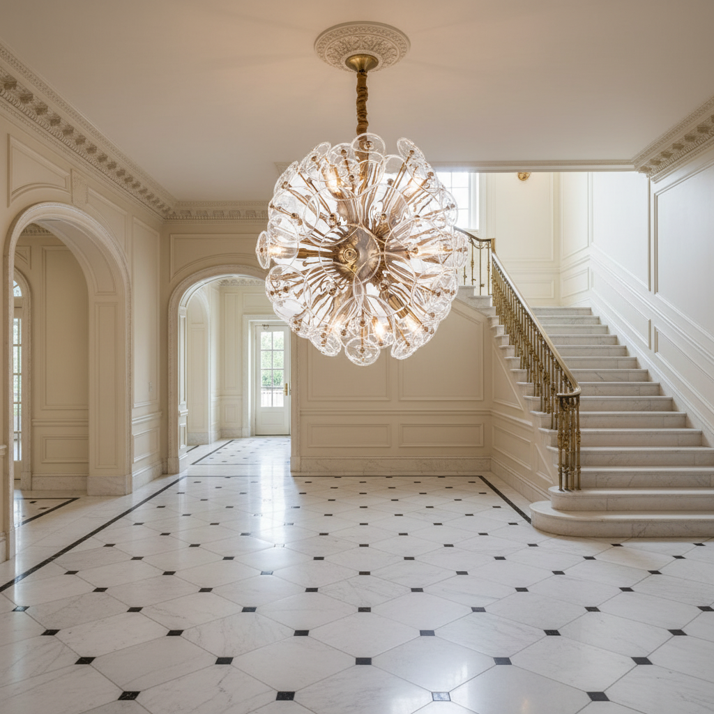Luster Gaze Polara Glass Chandelier Small - grand American estate foyer