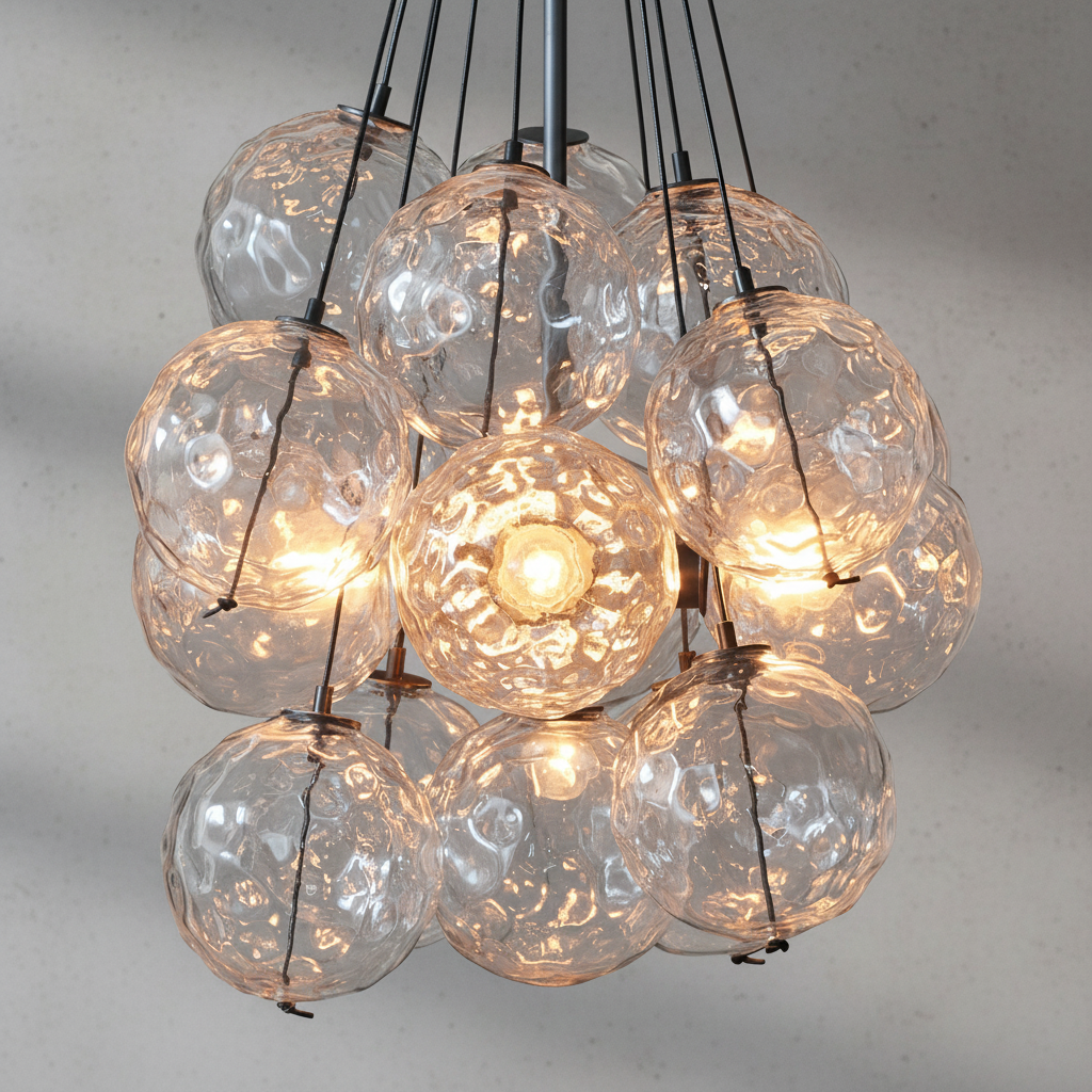 Luster Gaze Celeste Orb Glass Chandelier - Background Shot