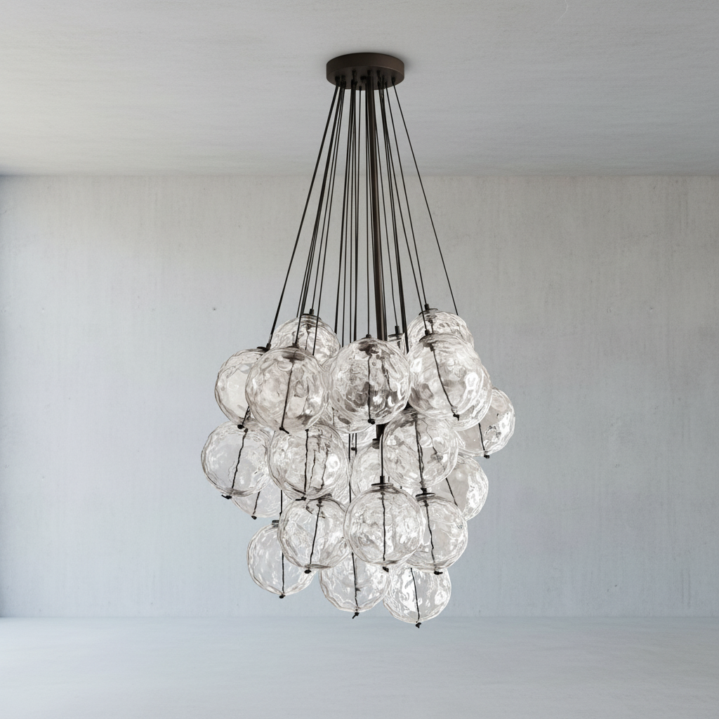 Luster Gaze Celeste Orb Glass Chandelier - Background Shot
