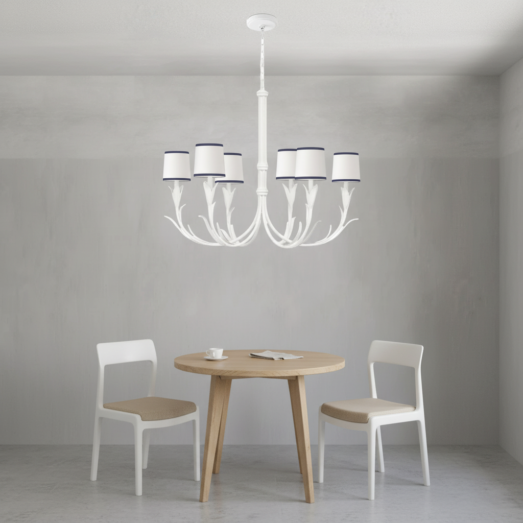 Luster Gaze Veridian Bloom 6-Light Chandelier - Background Shot