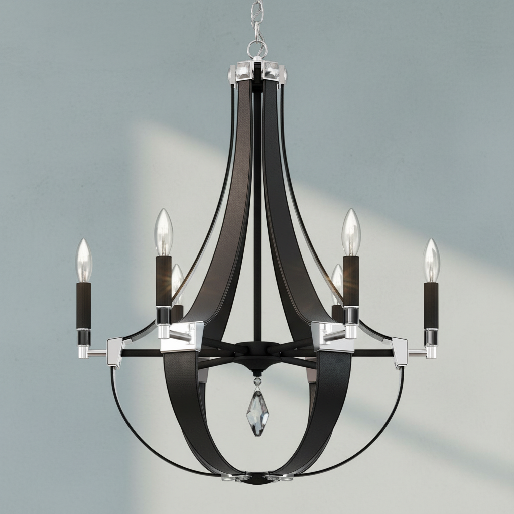 Luster Gaze Appalachian Teardrop 6-Light Chandelier - Background Shot