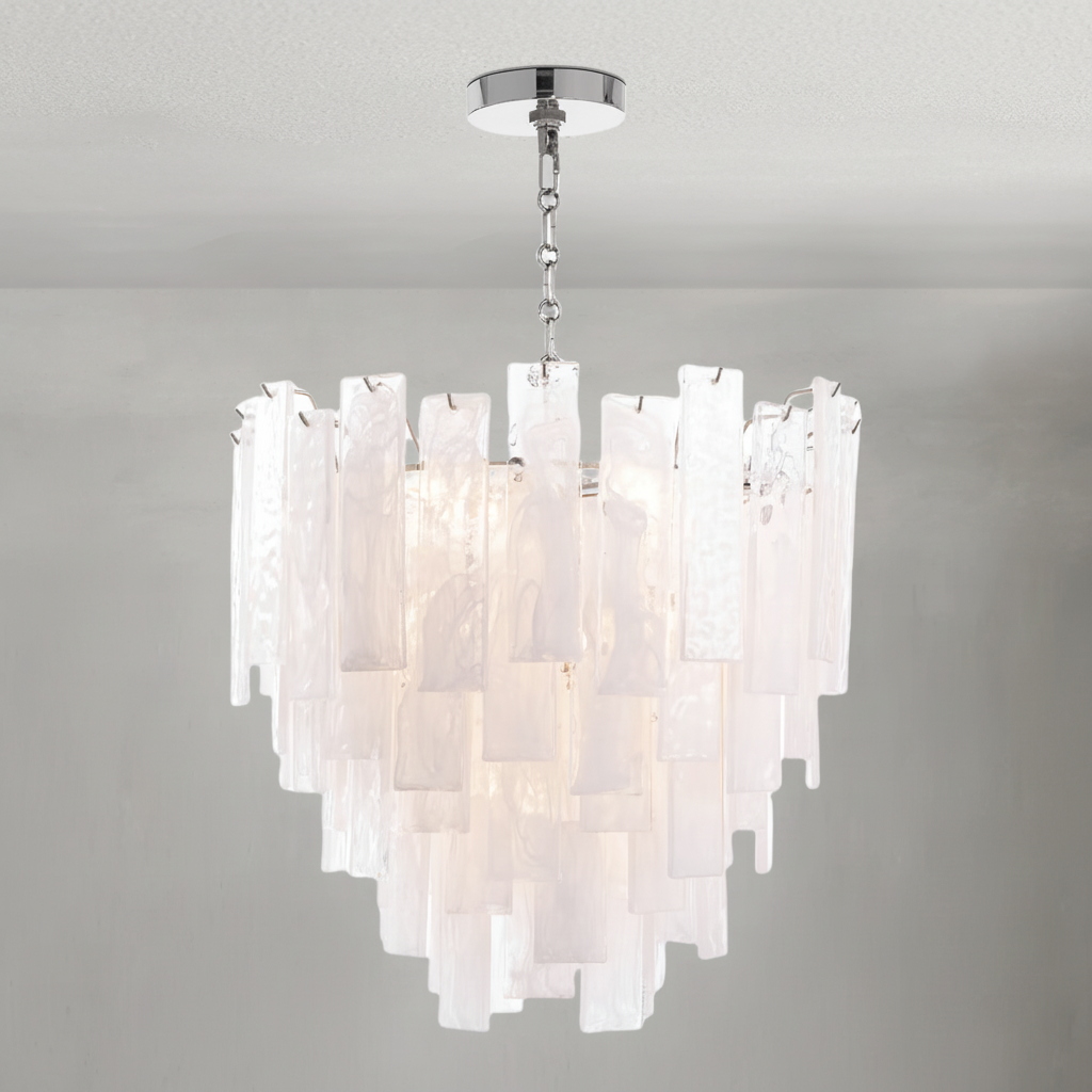 Luster Gaze Tidelle Nickel Clear Glass Chandelier Small - Studio Shot