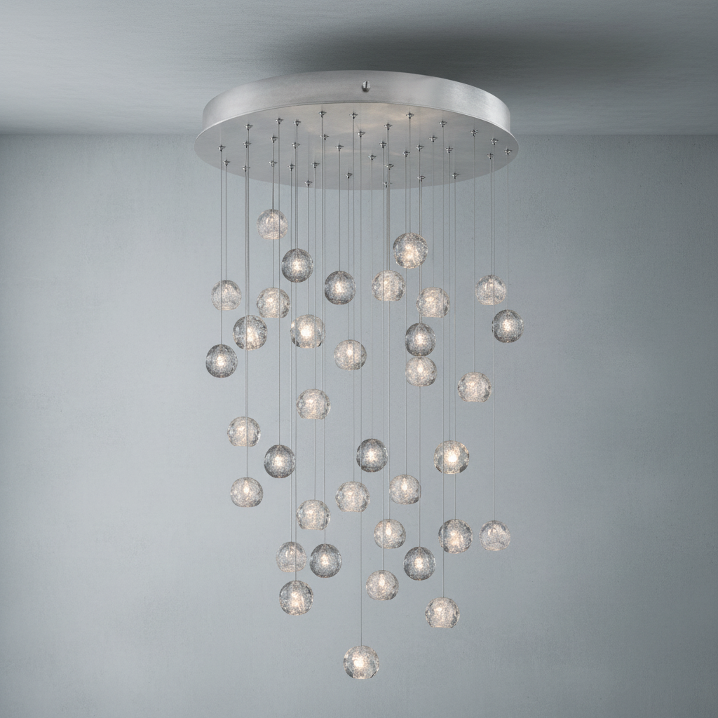 Luster Gaze Celestial Aura Round Crystal Chandelier - Background Shot