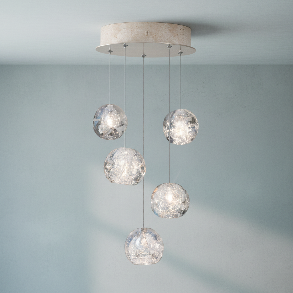 Luster Gaze Celestial Aura Round Crystal Chandelier - Background Shot