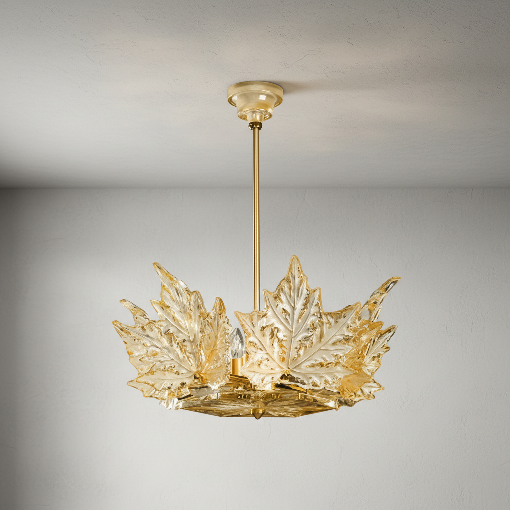 Luster Gaze Maple Leaf Crystal Single Layer Chandelier - Studio Shot