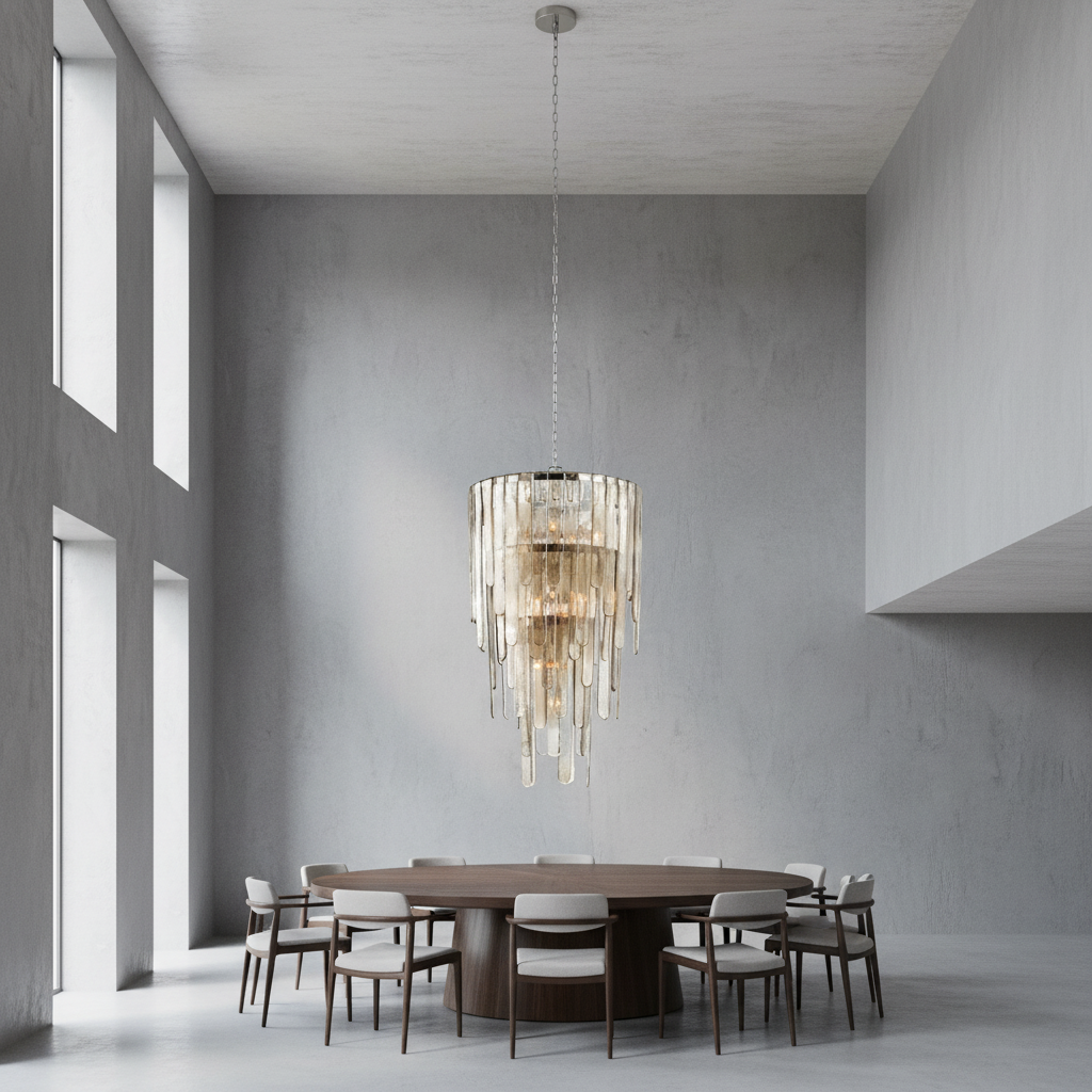 Luster Gaze Veridian Cascade 16-Light Chandelier - Background Shot