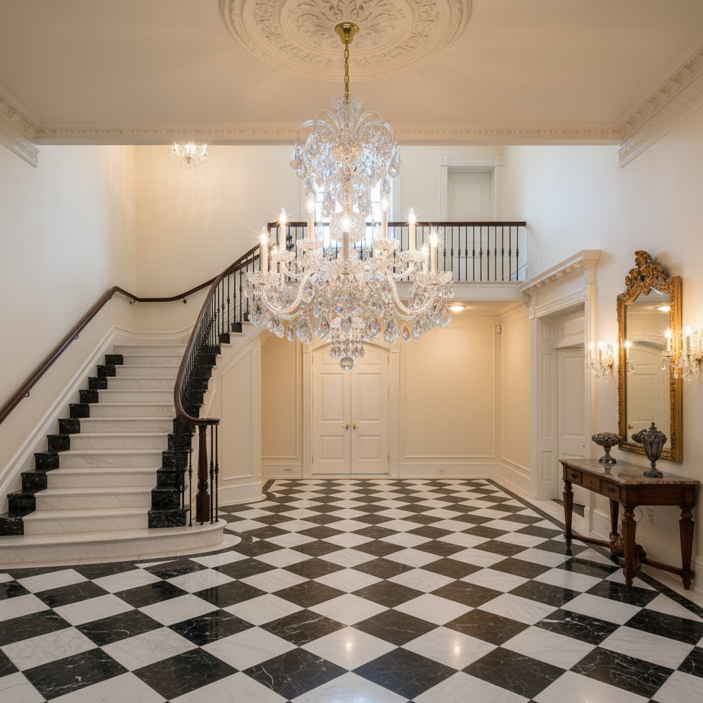 Luster Gaze  Olde World Chandelier 30" - grand American estate foyer