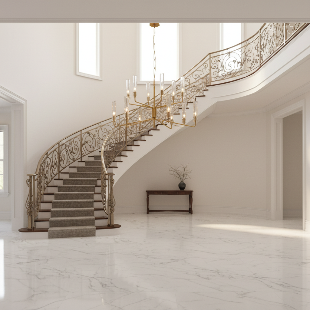 Luster Gaze Stellar Radiance Two-Tier Chandelier - grand American foyer with soaring ceiling