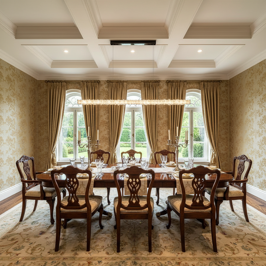 Luster Gaze Modern Style Linear Natural Crystal Chandelier - formal American dining room