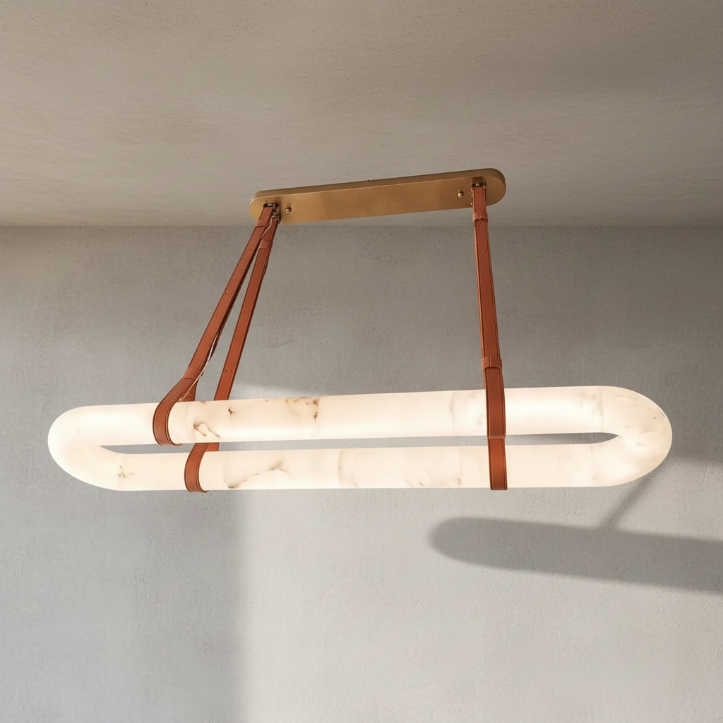 Luster Gaze Alabaster Aura Linear Chandelier - Background Shot