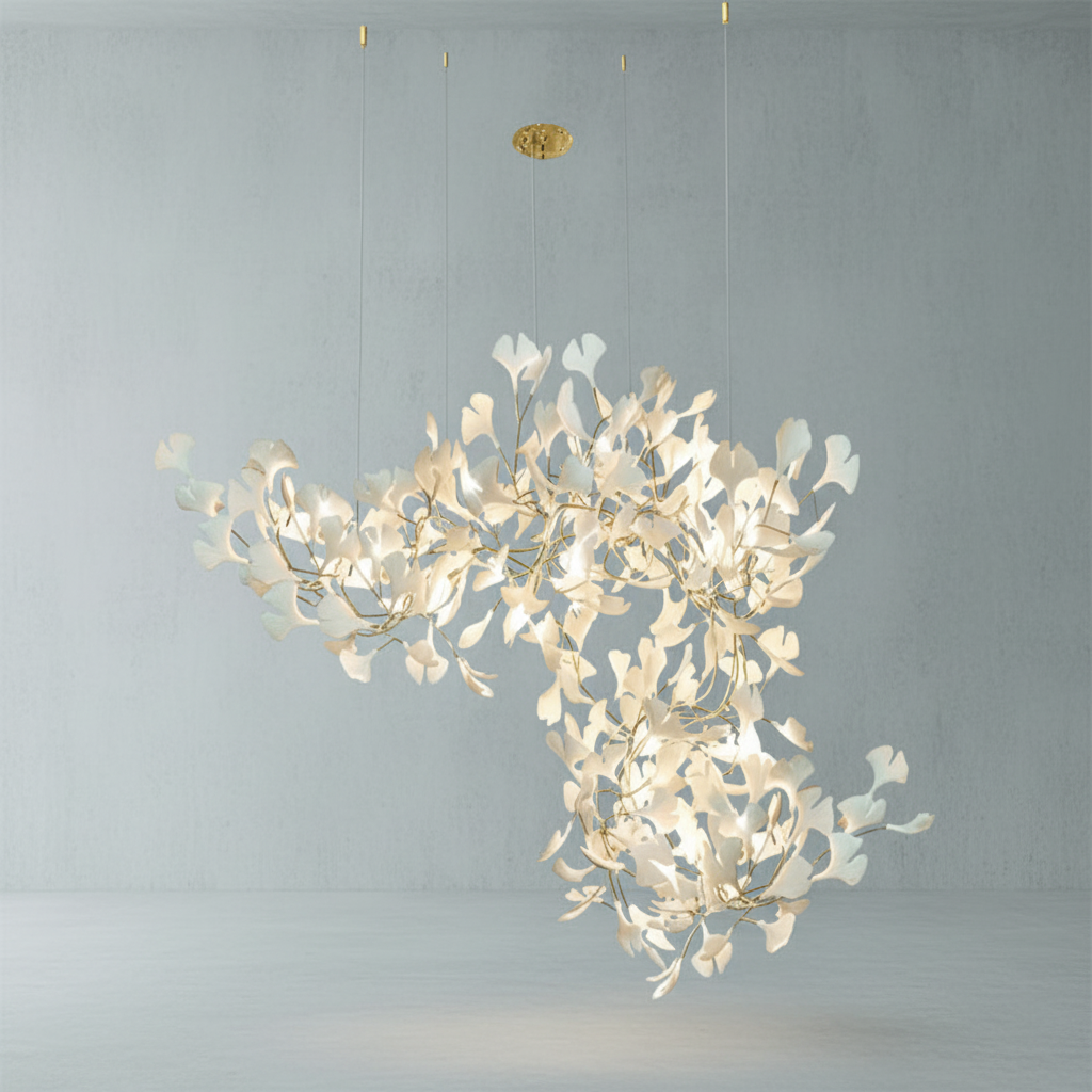 Luster Gaze Ginkgo Bloom Branch Chandelier - Background Shot