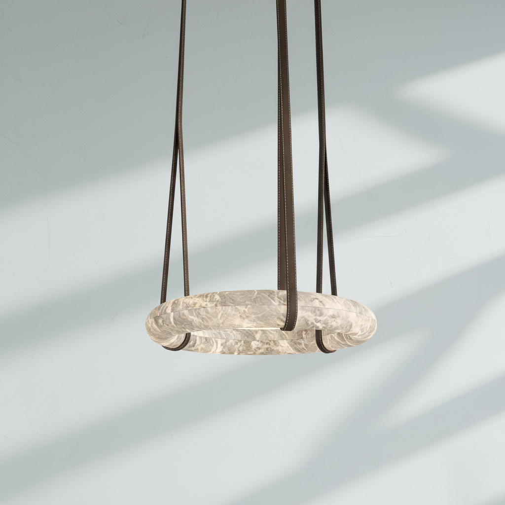 Luster Gaze Alabaster Aura Round Pendant Chandelier - Background Shot