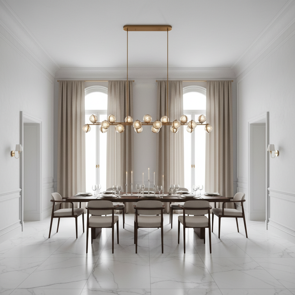 Luster Gaze Modern Luxury Long Chandelier for Loft and Villa Spaces - Studio Shot