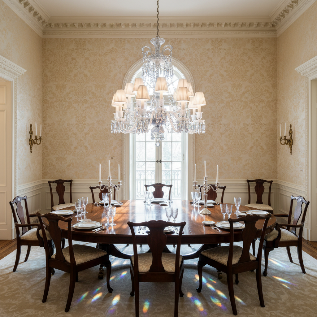 Luster Gaze Zenith Grandeur 18-Light Chandelier - formal American dining room