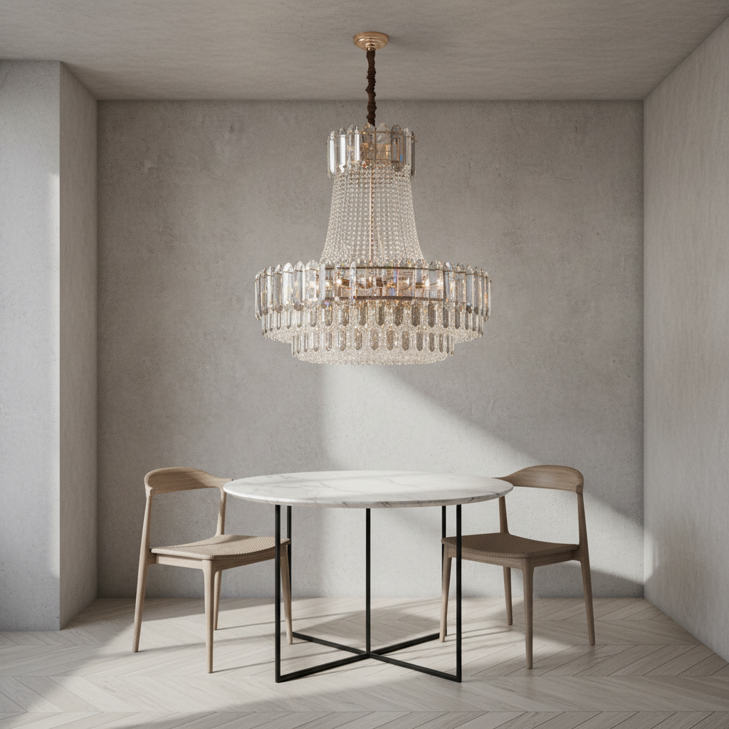 Luster Gaze Radiant Aura Crystal Chandelier - Background Shot