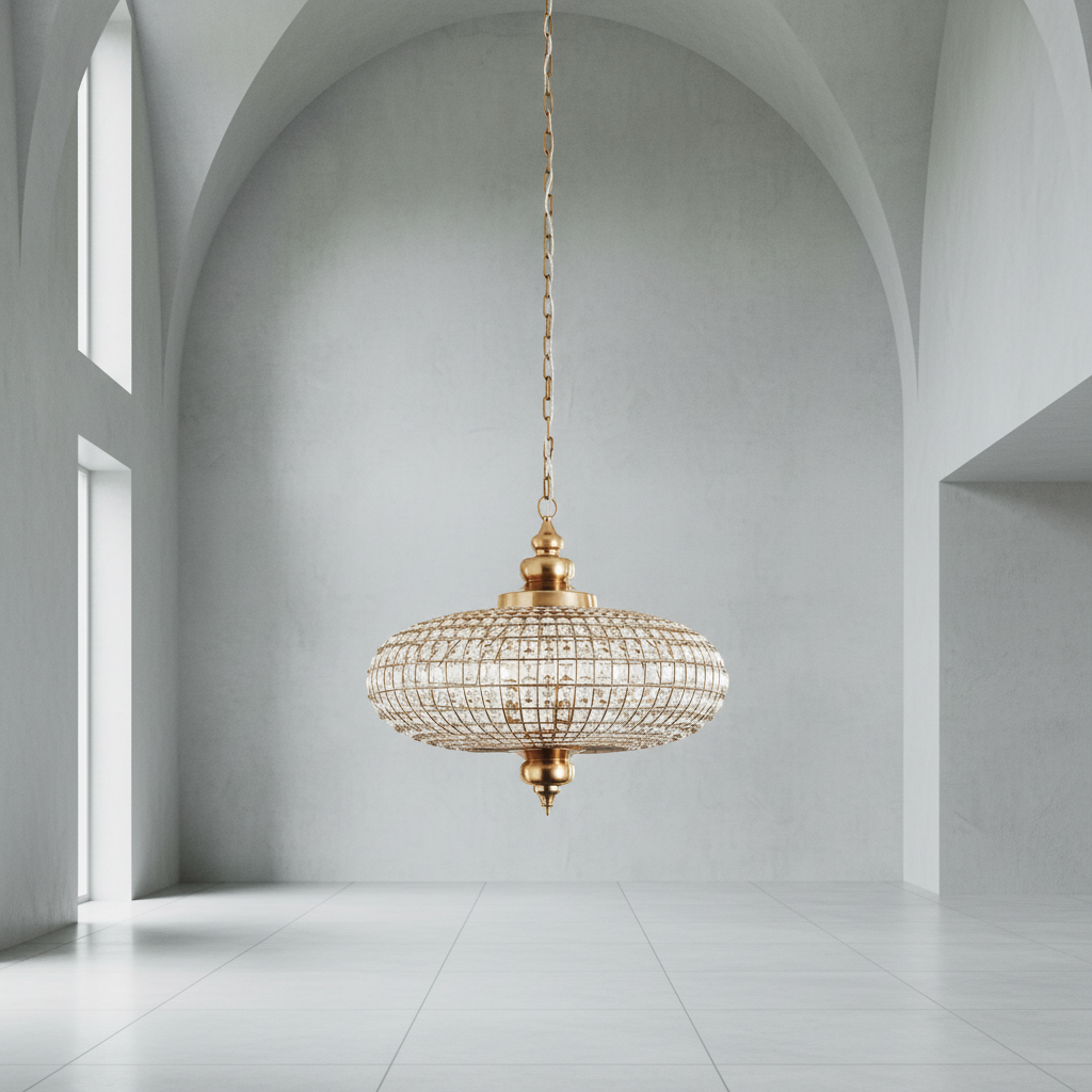 Luster Gaze Regal Ellipsoid Crystal Chandelier - Background Shot