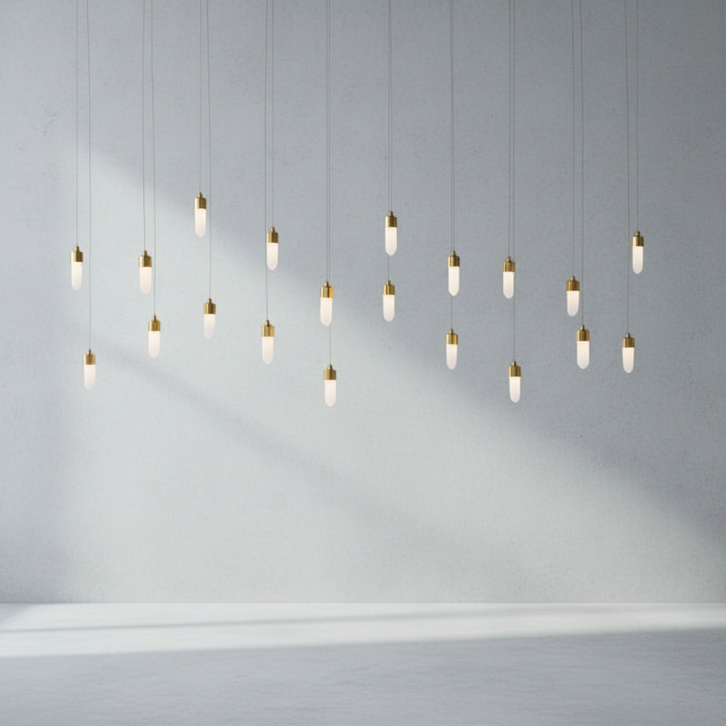 Luster Gaze Quartz Radiance 20-Light Rectangle Chandelier - Background Shot