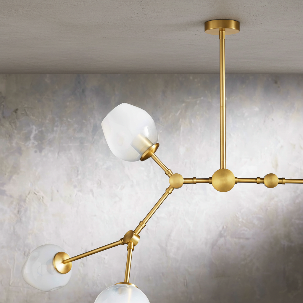 Luster Gaze Aura Grandeur Brass Chandelier 52'' - Background Shot