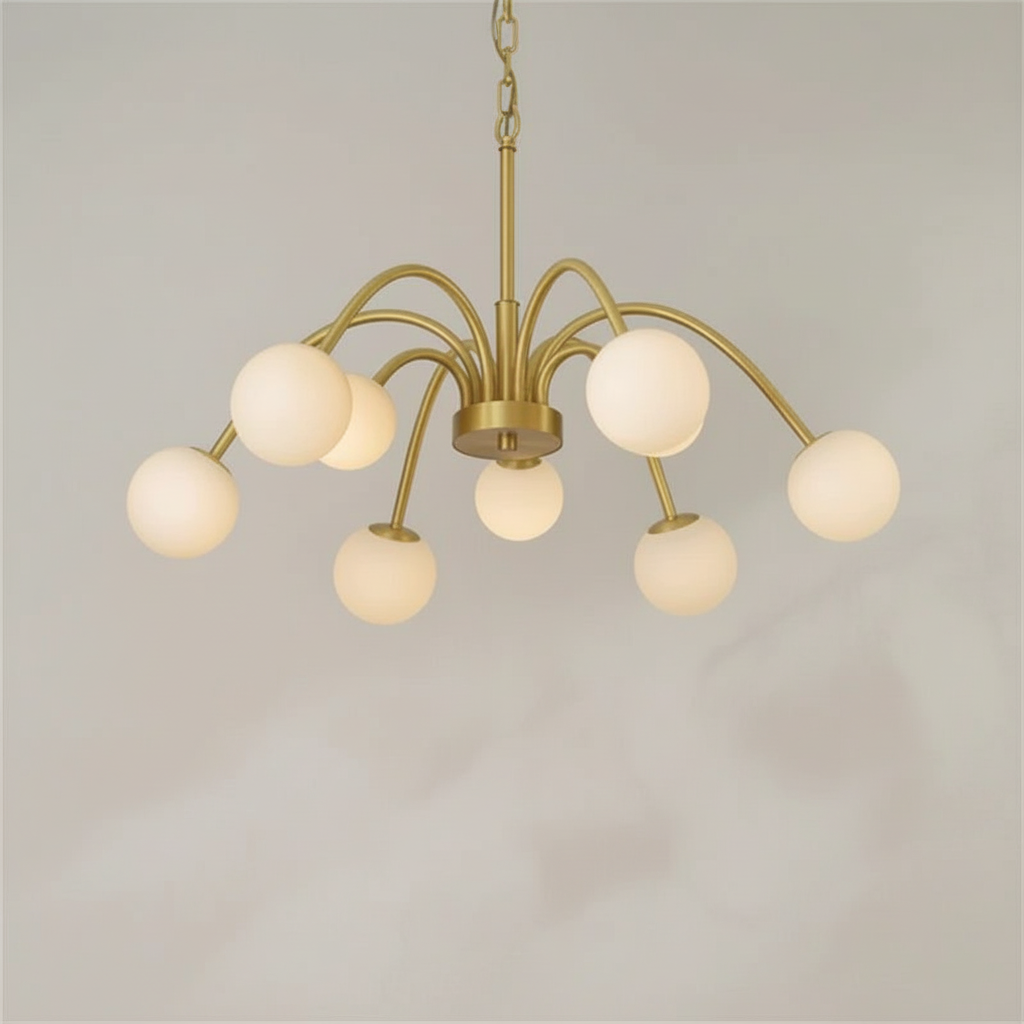 Luster Gaze Celestial Bloom Alabaster Radial Chandelier - Background Shot