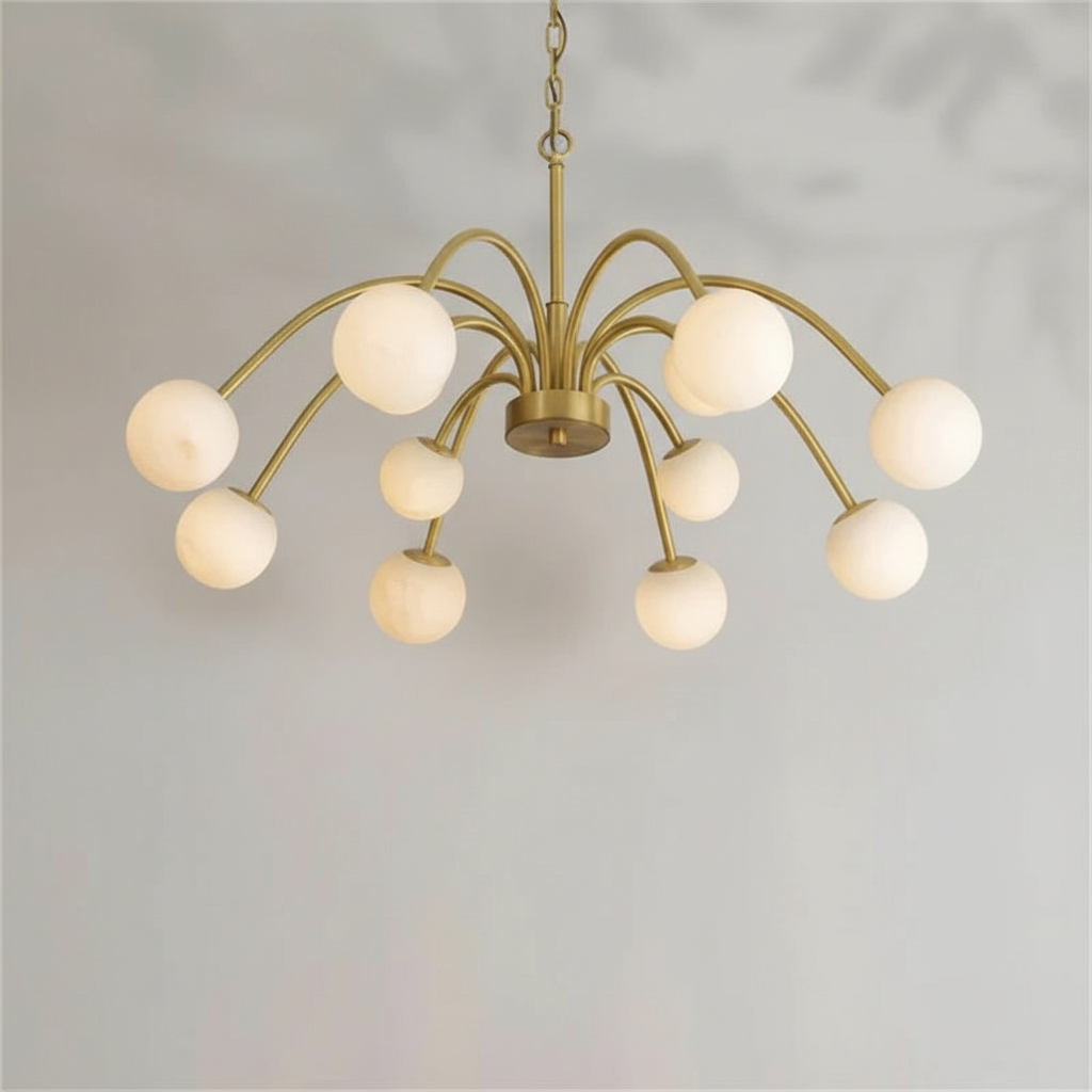 Luster Gaze Celestial Bloom Alabaster Radial Chandelier - Background Shot