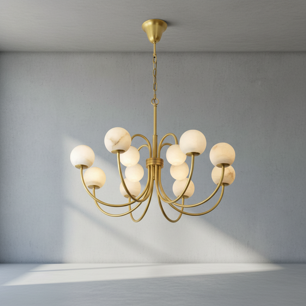 Luster Gaze Celestial Bloom Alabaster Radial Chandelier - Background Shot