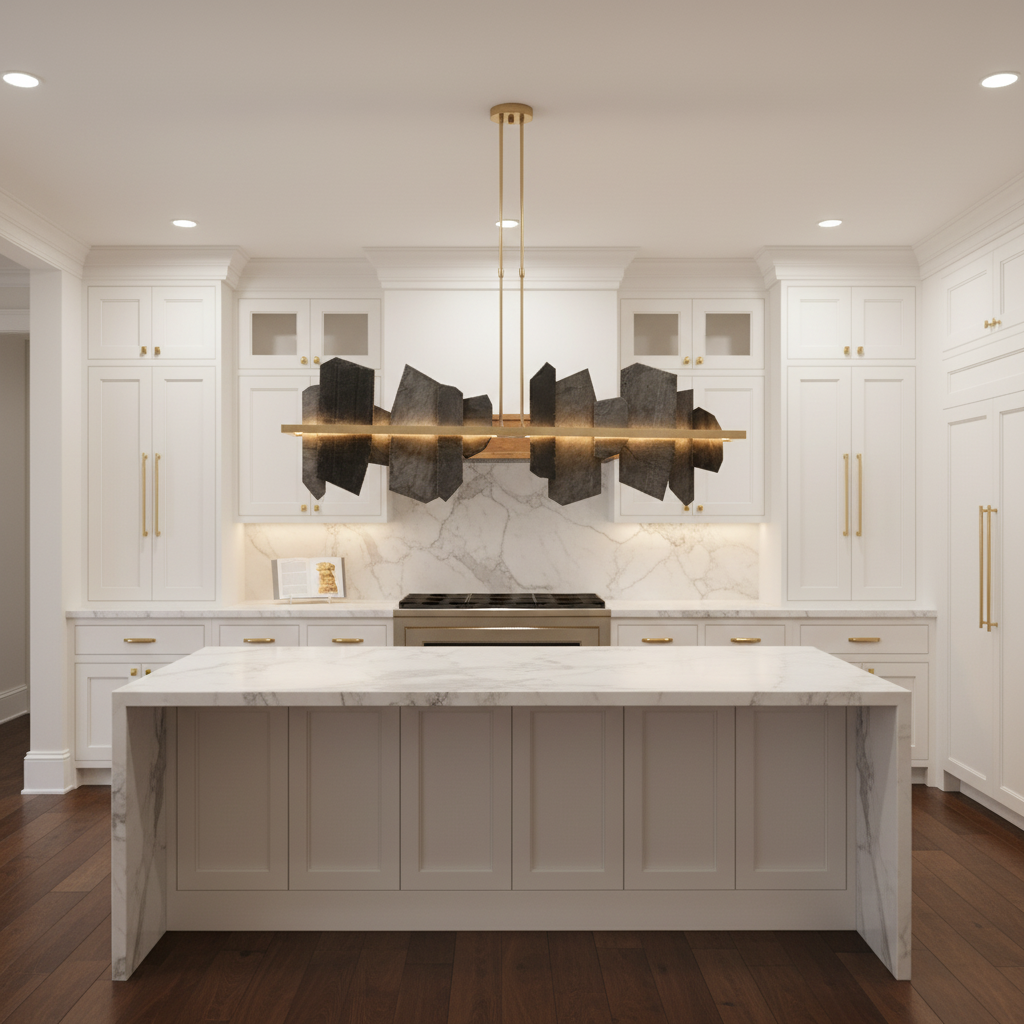 Luster Gaze Aetheria Grand Linear Chandelier - upscale American kitchen